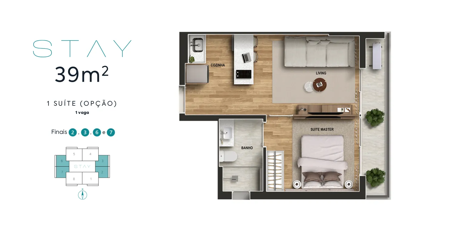 39m² 1 SUÍTE (OPÇÃO)