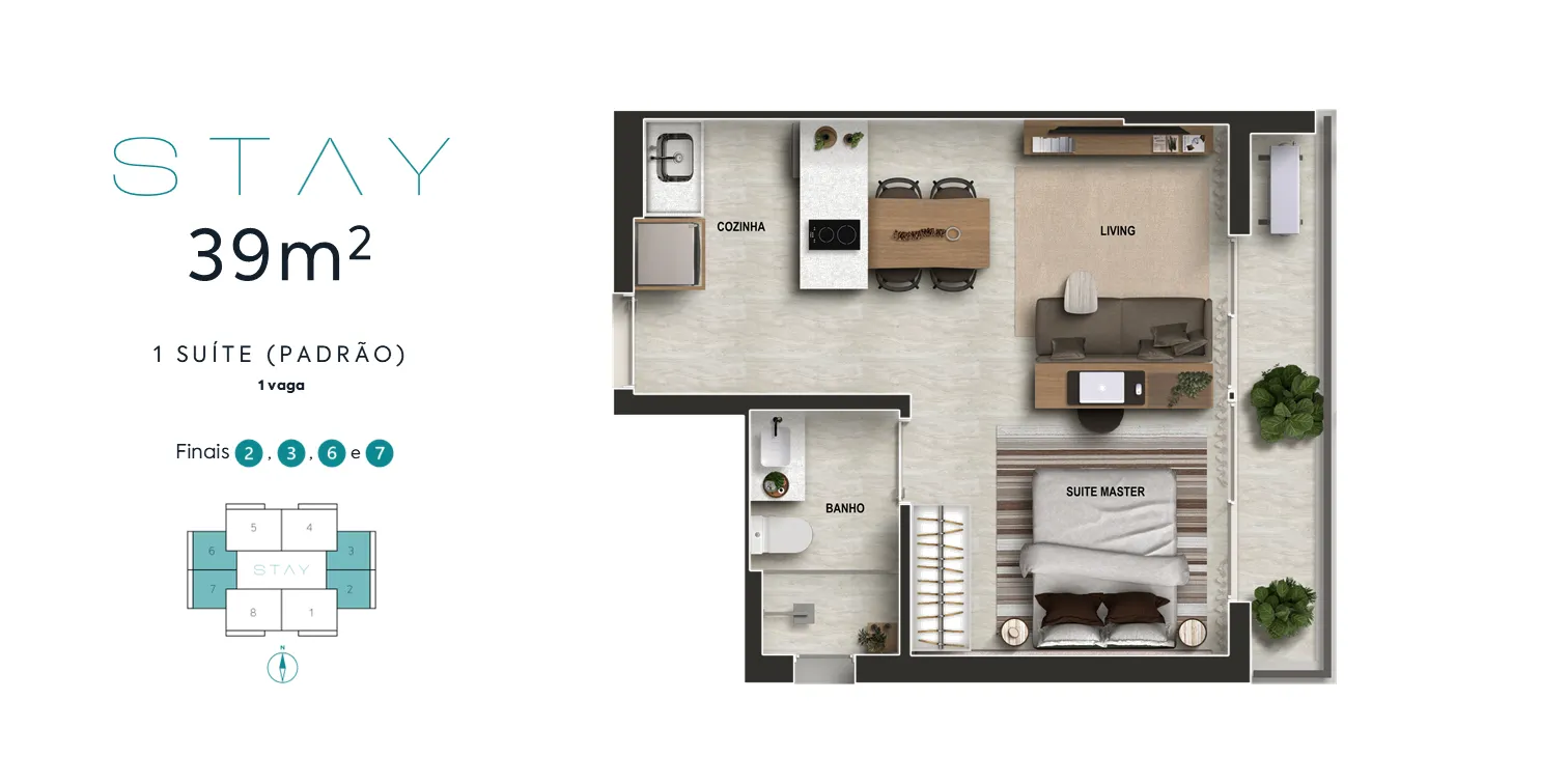 39m² 1 SUÍTE (PADRÃO)